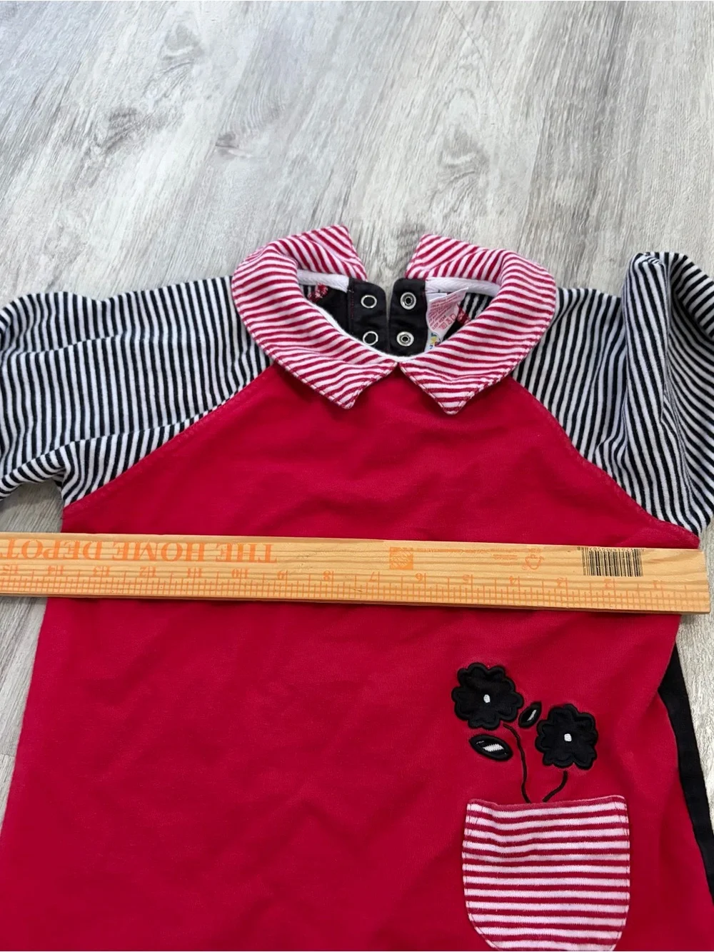 Vintage Gymboree Rainbow tag Girls Heart Stripe Turtleneck Set Red Black 4-6